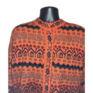 ALPACA Vintage 100% Alpaca Wool Sweater Cardigan Made In Peru‎ Sz XL Button Soft